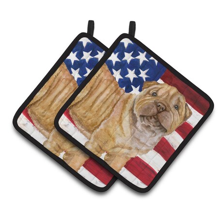 Carolines Treasures Shar Pei Puppy Patriotic Pair of Pot Holders BB9719PTHD
